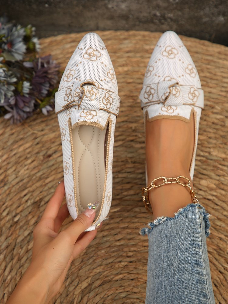 Womens Pointed-Toe Slip-On Flat Shoes