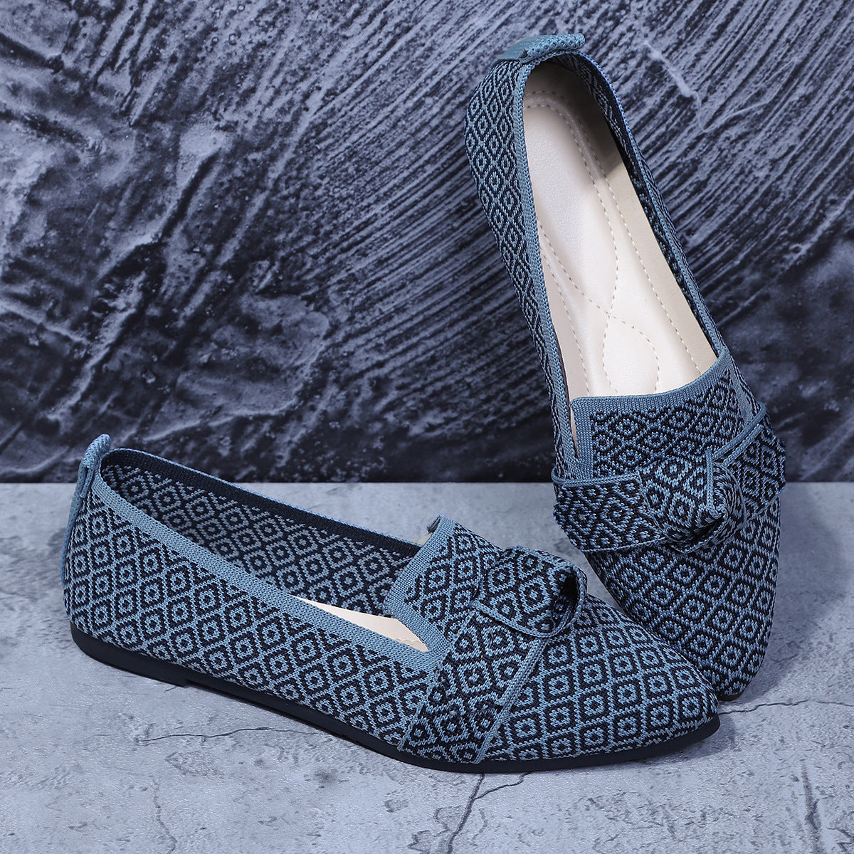 Womens Pointed-Toe Slip-On Flat Shoes