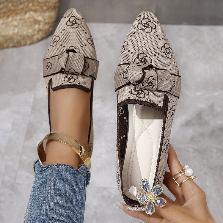 Womens Pointed-Toe Slip-On Flat Shoes