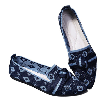 Womens Pointed-Toe Slip-On Flat Shoes