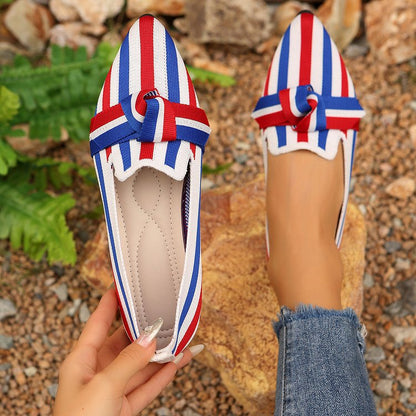 Womens Pointed-Toe Slip-On Flat Shoes