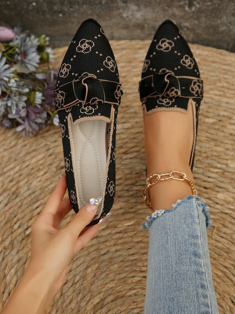 Womens Pointed-Toe Slip-On Flat Shoes