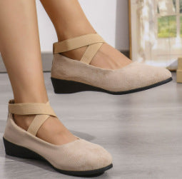 Womens Pointed Toe Wedge Casual Shoes