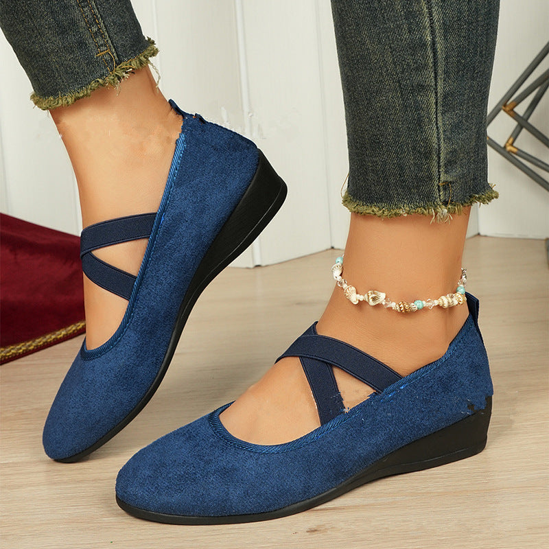 Womens Pointed Toe Wedge Casual Shoes