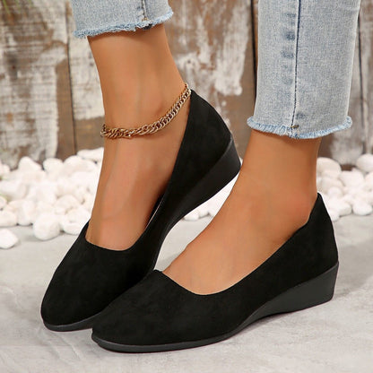 Womens Pointed Toe Wedge Casual Shoes