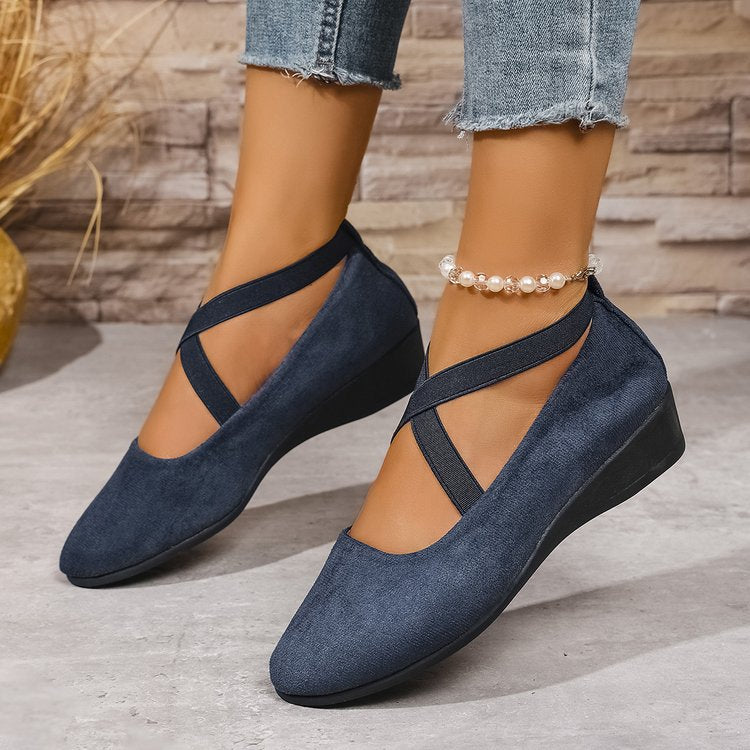 Womens Pointed Toe Wedge Casual Shoes
