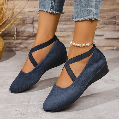 Womens Pointed Toe Wedge Casual Shoes