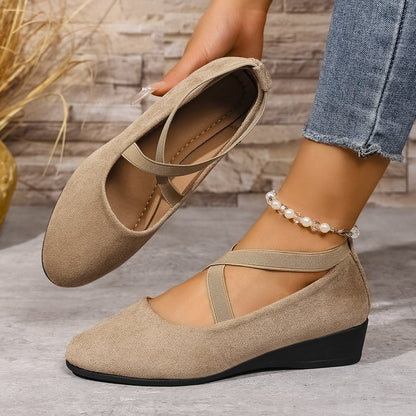Womens Pointed Toe Wedge Casual Shoes