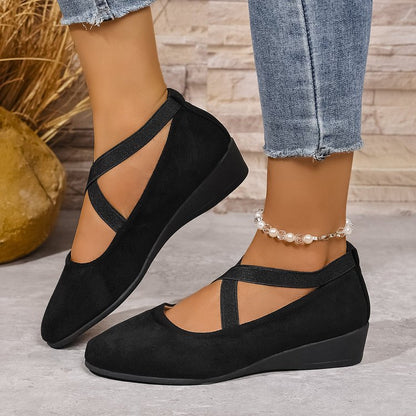 Womens Pointed Toe Wedge Casual Shoes