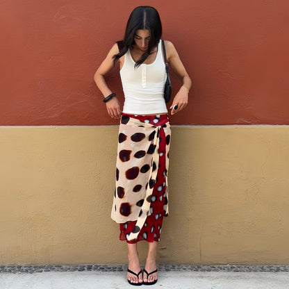 Womens Polka Dot A-line Skirt