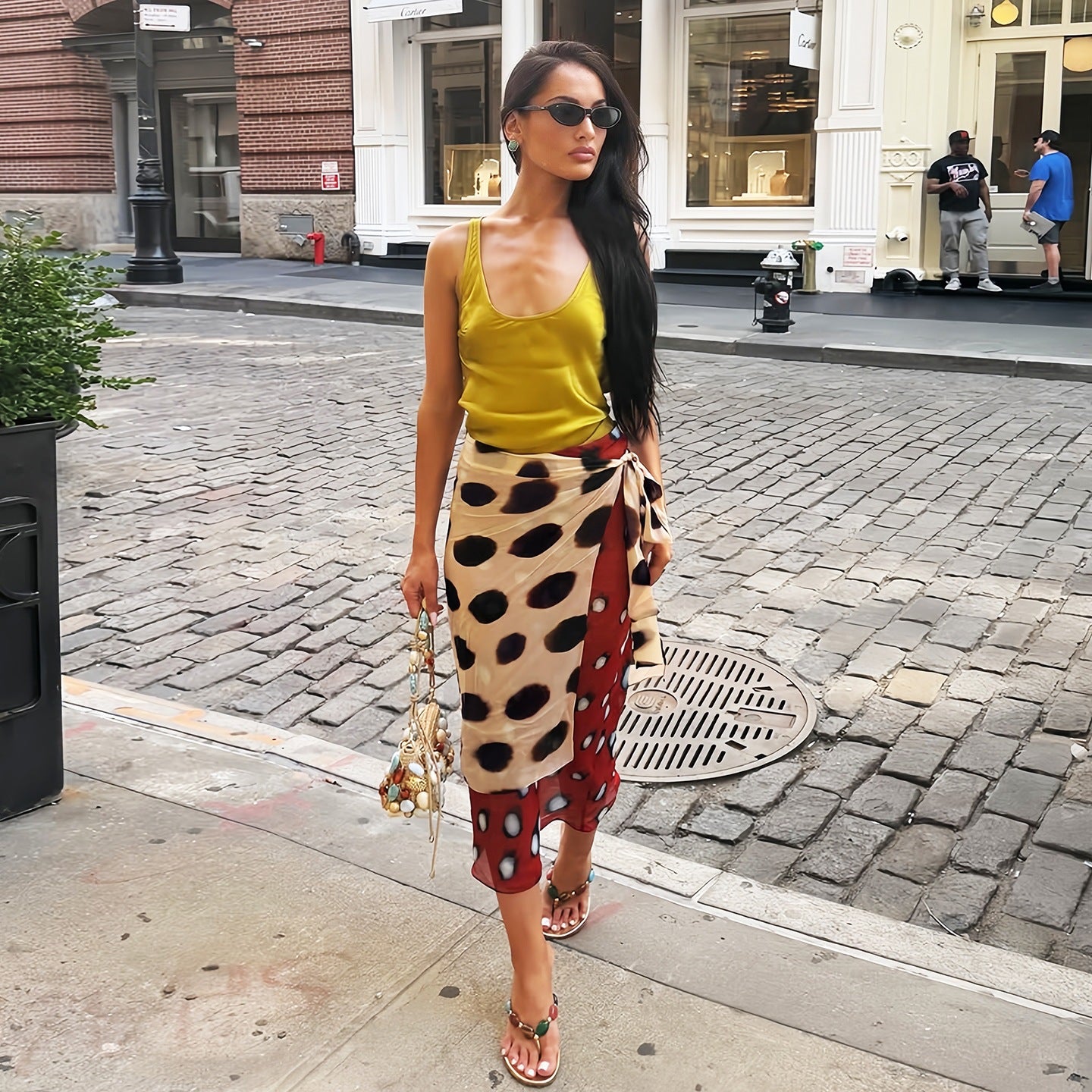 Womens Polka Dot A-line Skirt