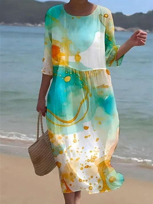 Womens Printed Casual Dress