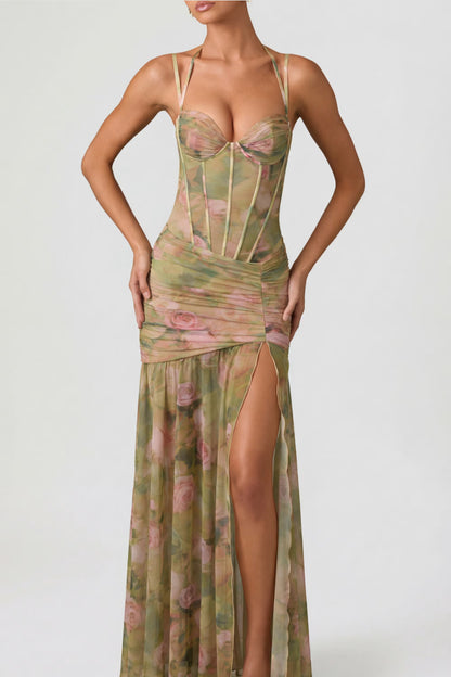 Womens Printed Mesh Beach Dress