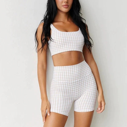 Womens Printed Yoga Set with Chest Support