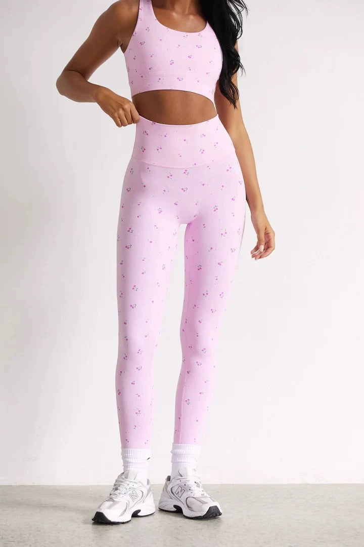 Womens Printed Yoga Set with Chest Support