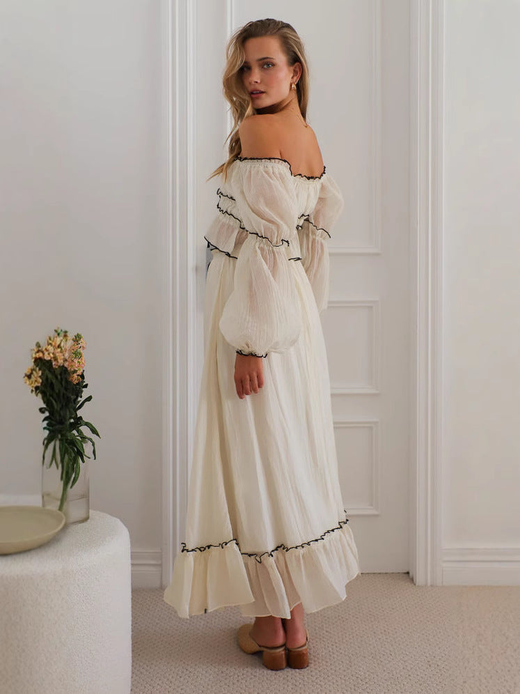 Womens Puff Sleeve Dress and Skirt Set