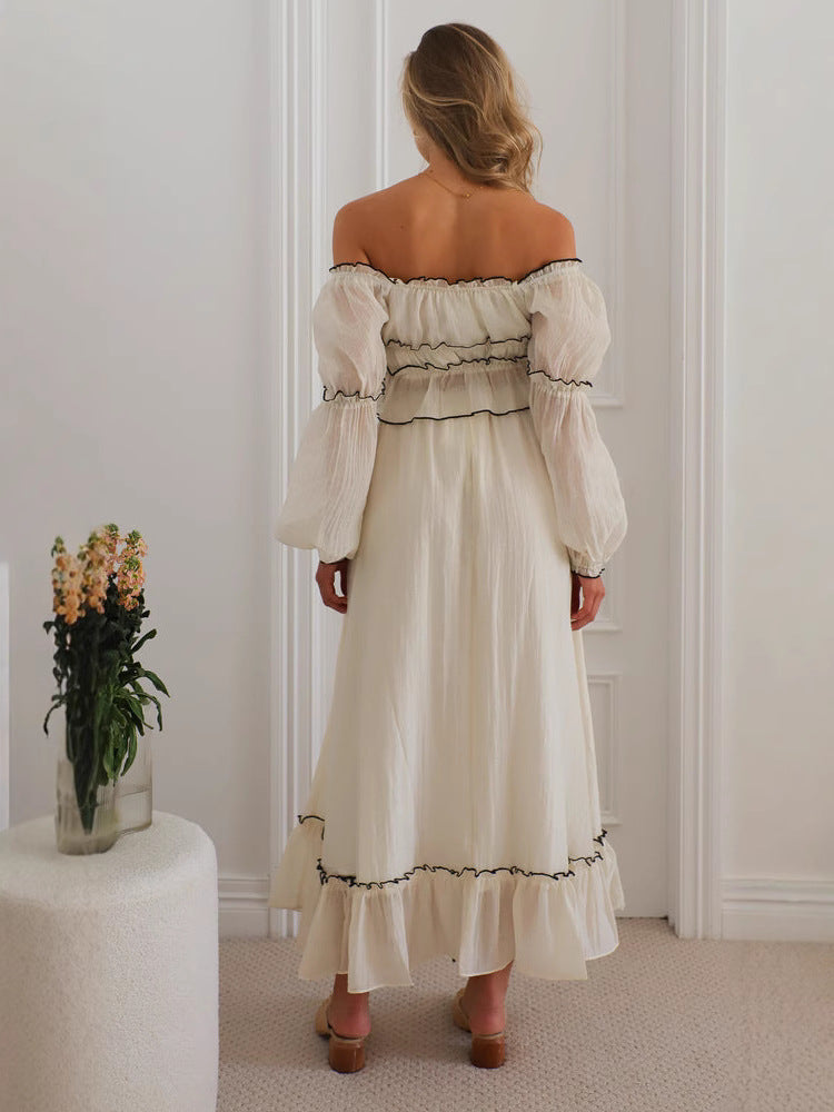 Womens Puff Sleeve Dress and Skirt Set