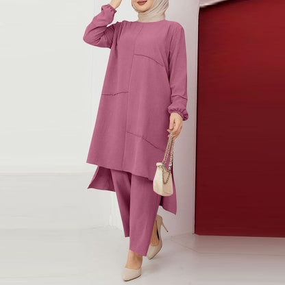 Womens Puff Sleeve Shirt and Wide Leg Pants