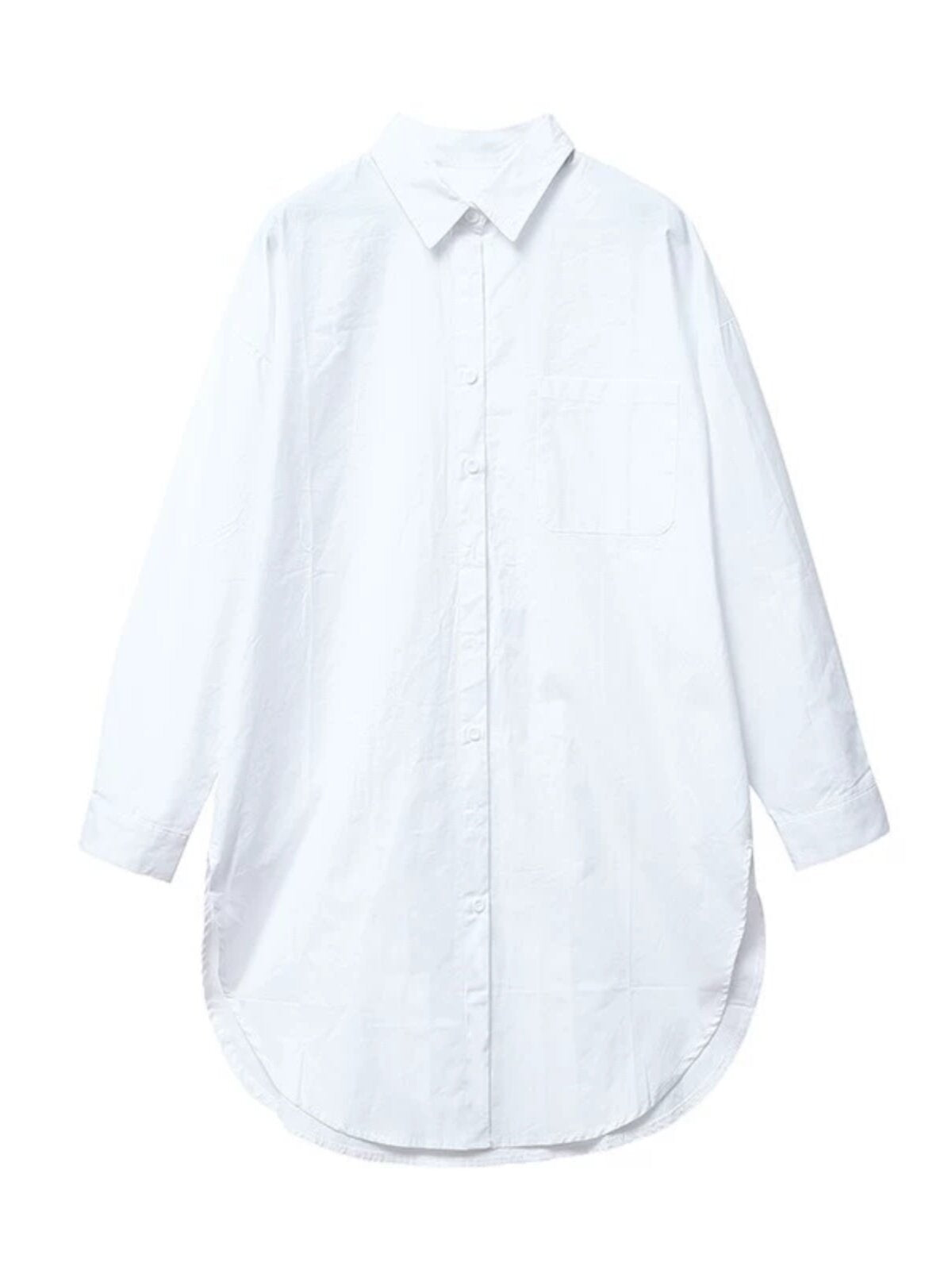 Womens Pure Cotton Loose Fit Long Sleeve Shirt