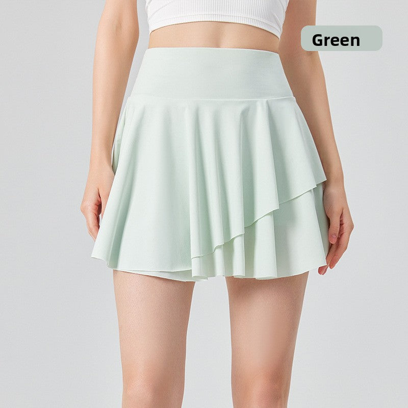Womens Quick-Dry High Waist Pleated Sports Skirt