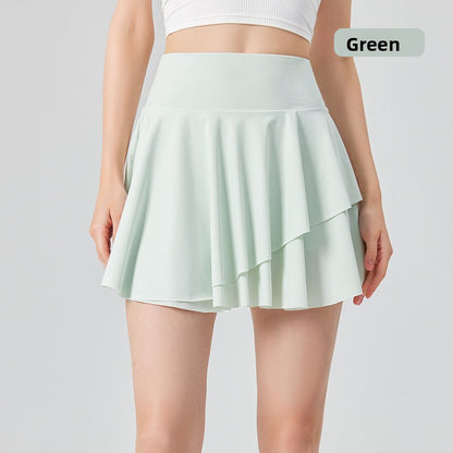 Womens Quick-Dry High Waist Pleated Sports Skirt