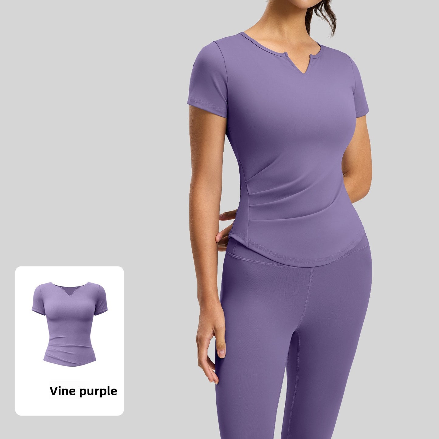 Womens Quick-Dry V-Neck Fitness Top