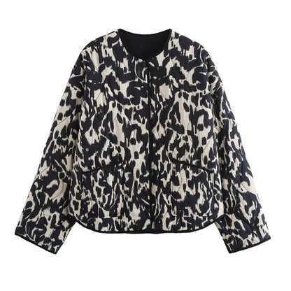 Womens Quilted Print Jacket