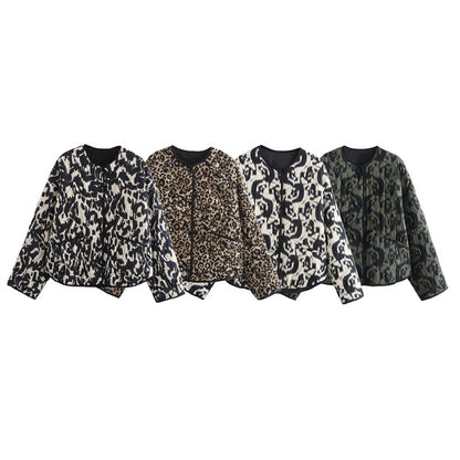 Womens Quilted Print Jacket