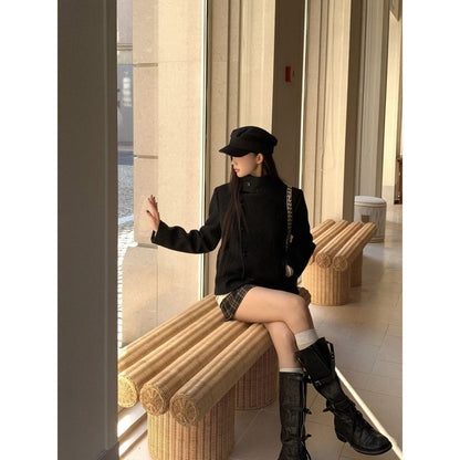 Womens Quilted Wool Coat