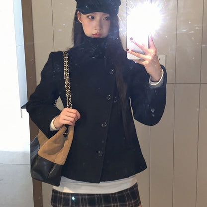 Womens Quilted Wool Coat
