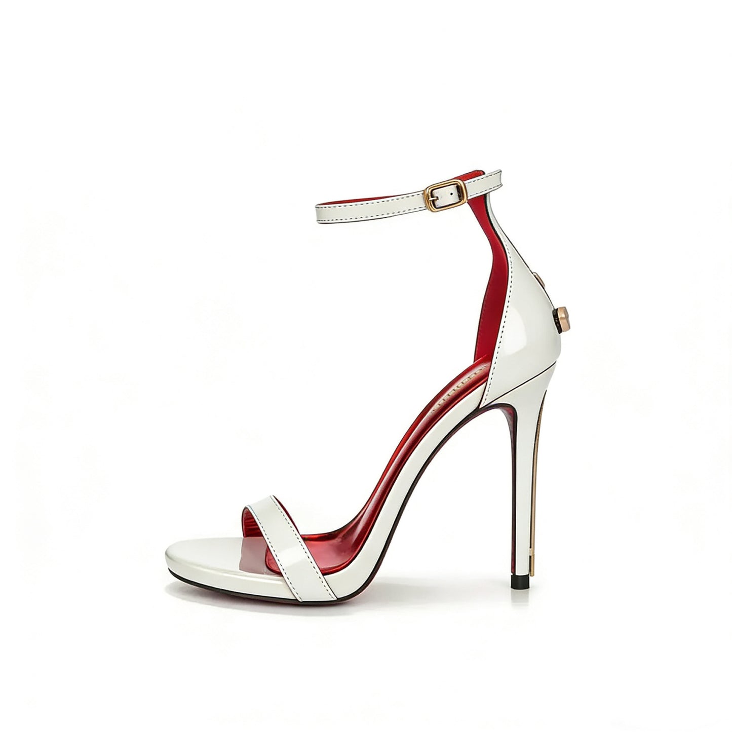 Womens Red Sole Patent Leather High Heel Sandals