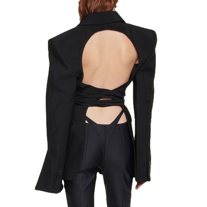 Womens Retro Backless Blazer