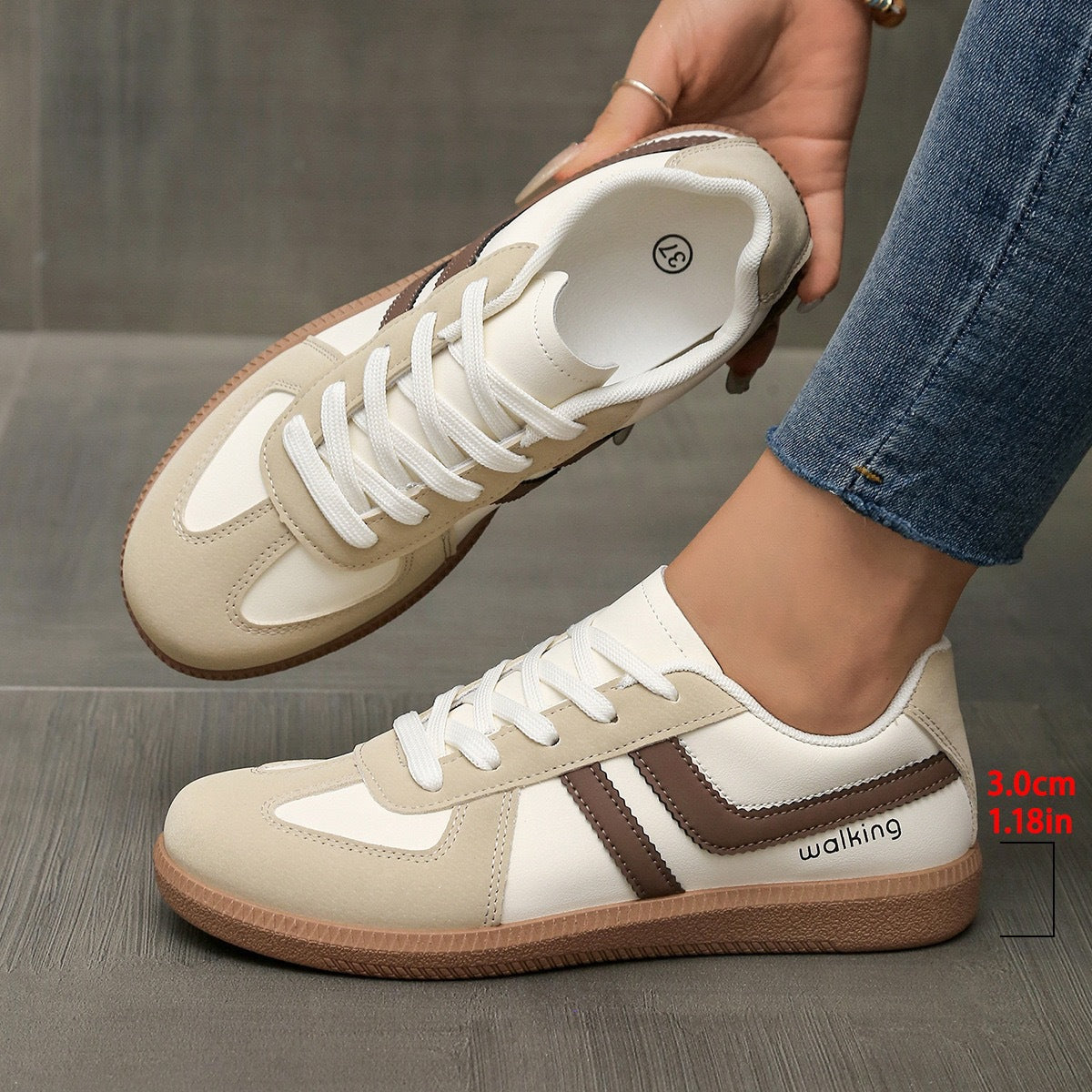 Womens Retro Flat Sports Shoes