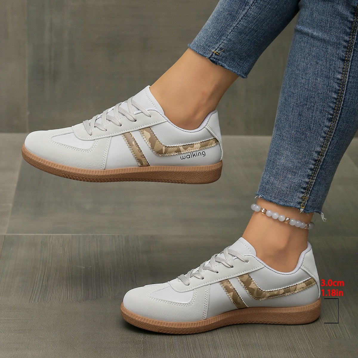 Womens Retro Flat Sports Shoes