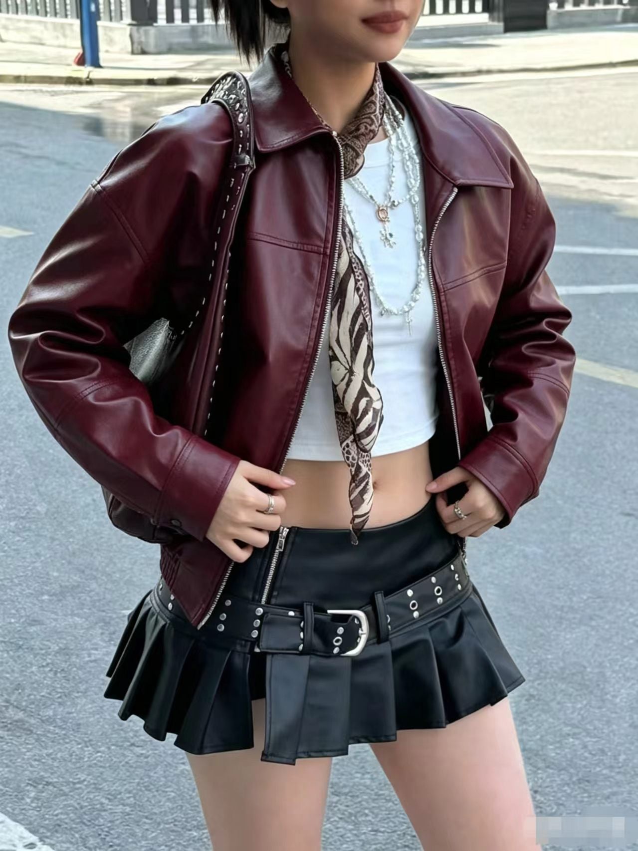 Womens Retro Leather Jacket