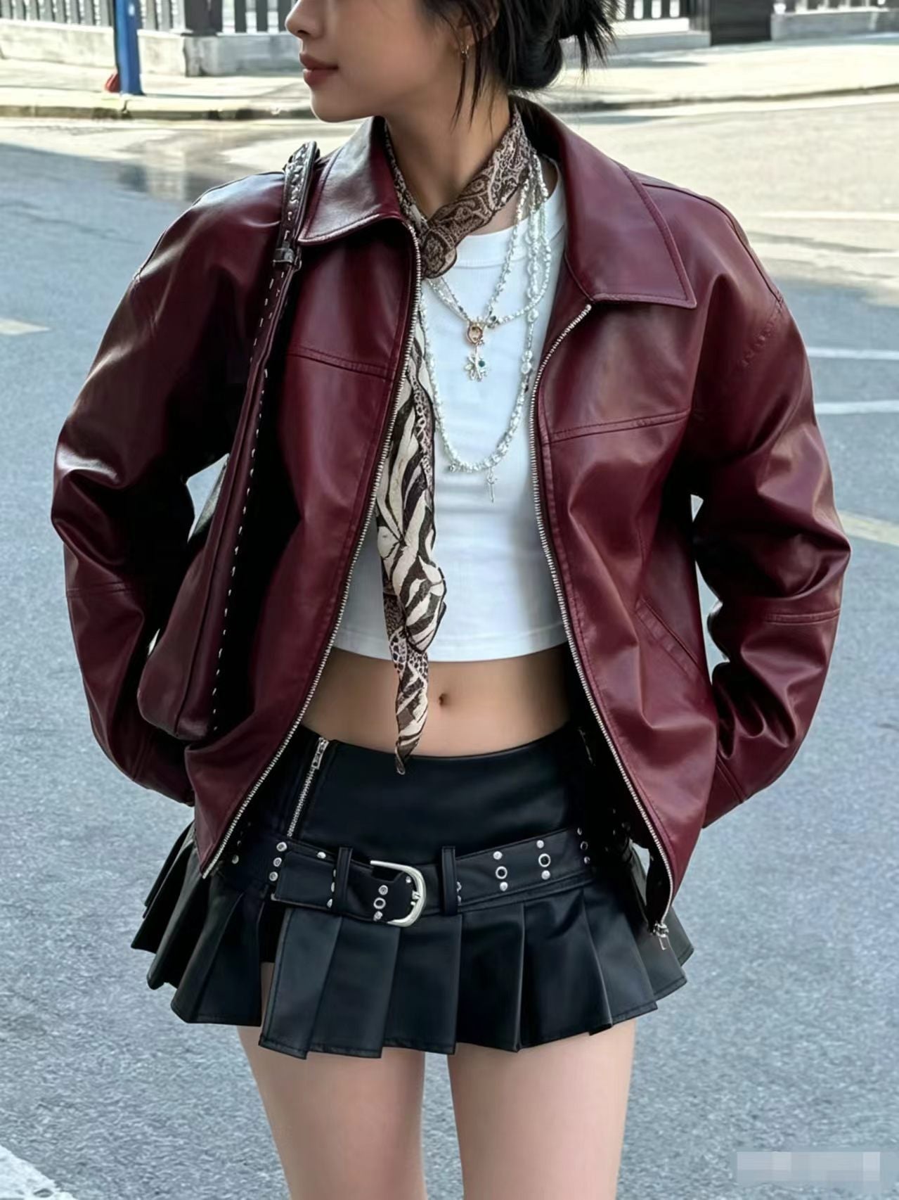 Womens Retro Leather Jacket
