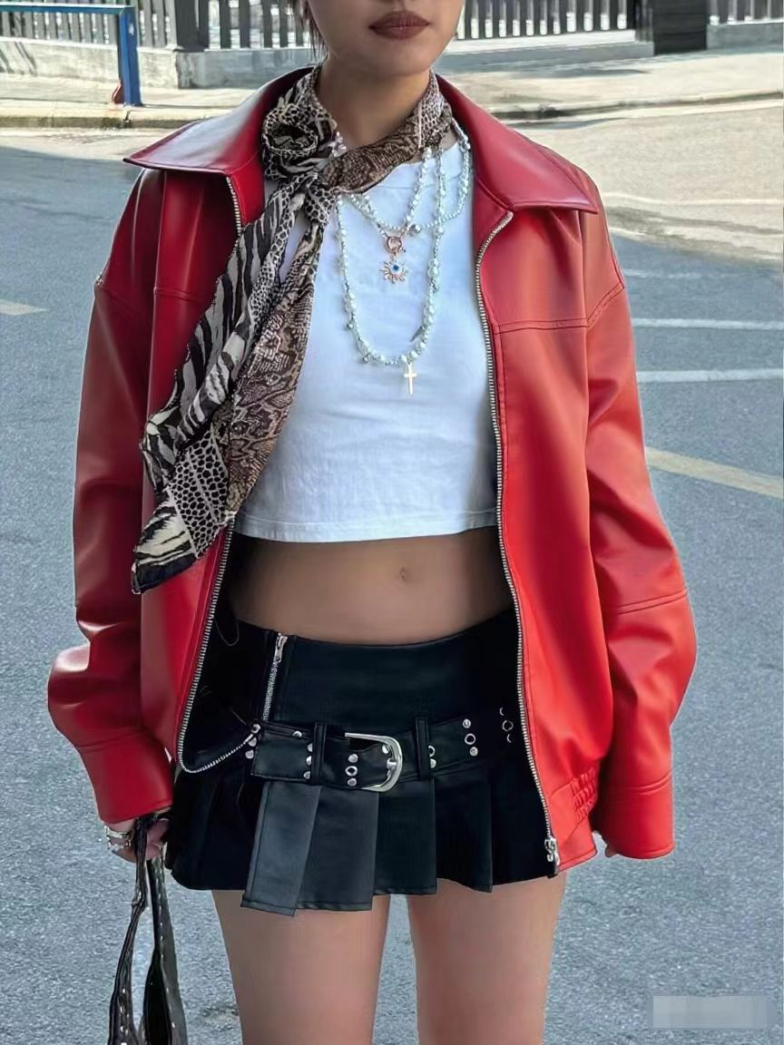 Womens Retro Leather Jacket
