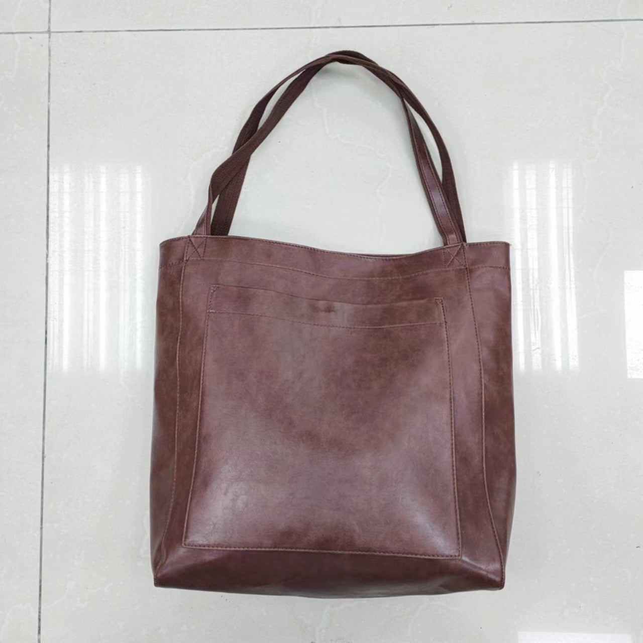 Womens Retro Leather Tote Bag