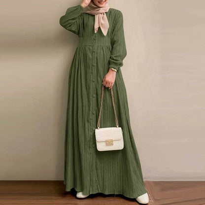 Womens Retro Long Sleeve Dress Robe