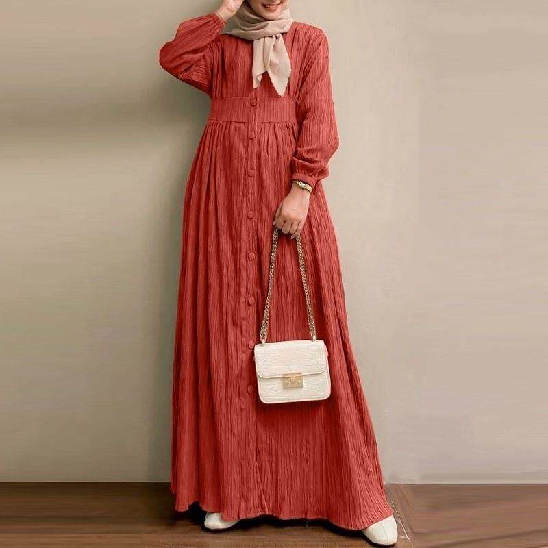 Womens Retro Long Sleeve Dress Robe