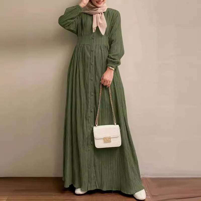 Womens Retro Long Sleeve Dress Robe