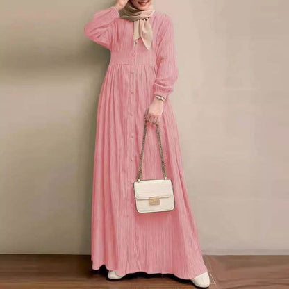 Womens Retro Long Sleeve Dress Robe