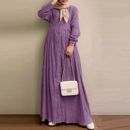 Womens Retro Long Sleeve Dress Robe