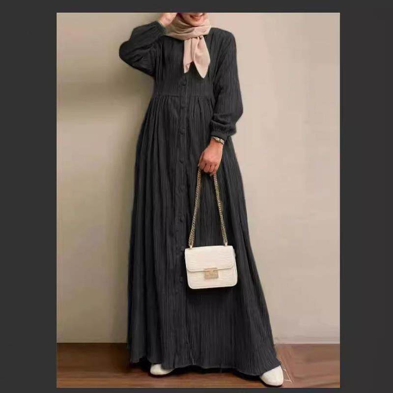 Womens Retro Long Sleeve Dress Robe