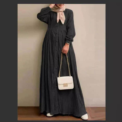 Womens Retro Long Sleeve Dress Robe