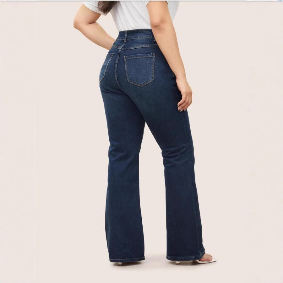 Womens Retro Straight Leg Denim Pants