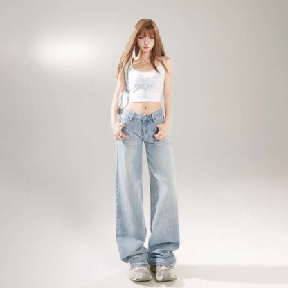 Womens Retro Wide Leg Jeans