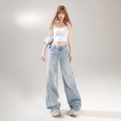 Womens Retro Wide Leg Jeans