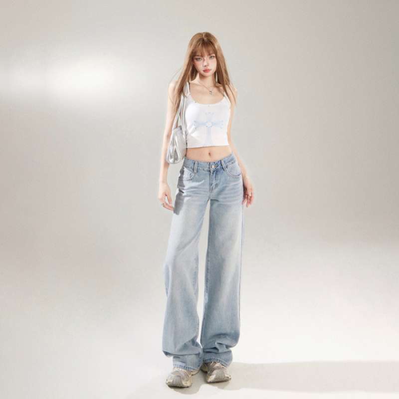 Womens Retro Wide Leg Jeans
