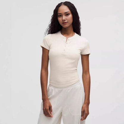 Womens Ribbed Knit T-Shirt